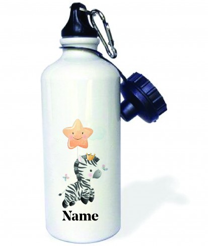Personalised Cute Zebra Aluminum Water Bottle for Kids